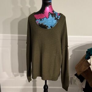 Lucky Brand Olive Knit Pullover